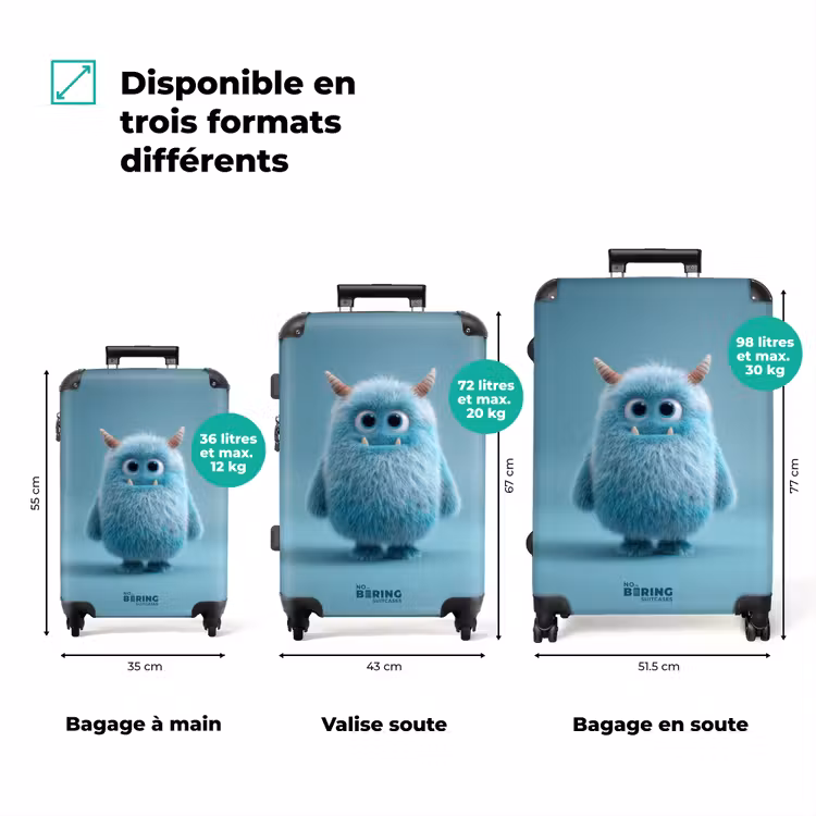 Valise - Monstre bleu sur fond bleu — 3