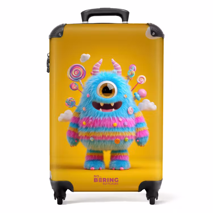 Valise - Monstre en bonbons sur fond jaune — 1
