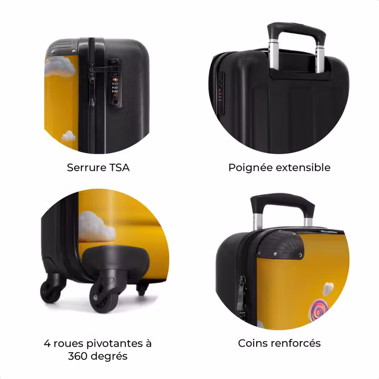 Valise - Monstre en bonbons sur fond jaune — 8