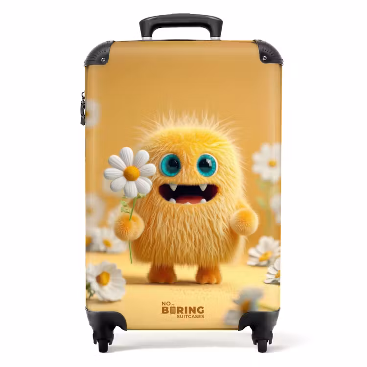 Valise - Monstre joyeux et moelleux avec une fleur — 1
