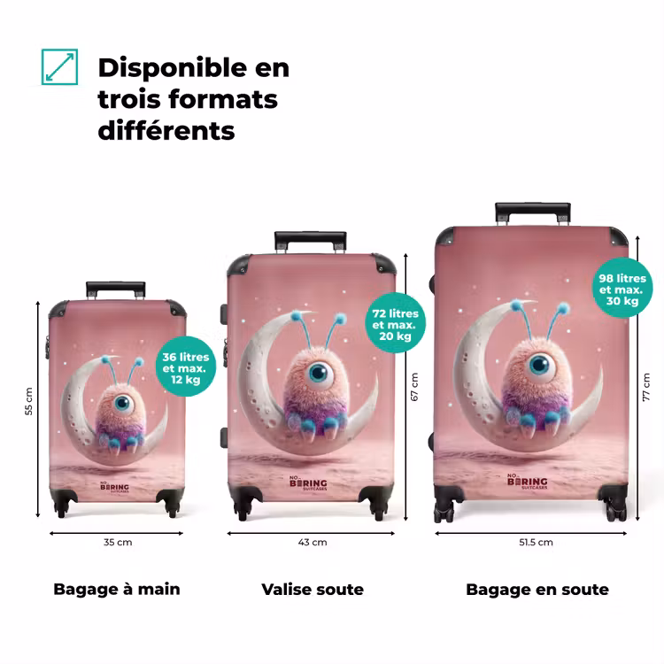 Valise - Monstre rose sur la lune — 3