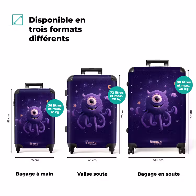 Valise - Monstre violet dans le ciel étoilé — 3