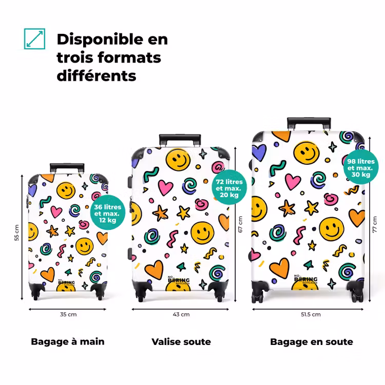 Valise - Motif coloré sur fond blanc — 3