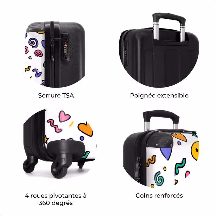 Valise - Motif coloré sur fond blanc — 8