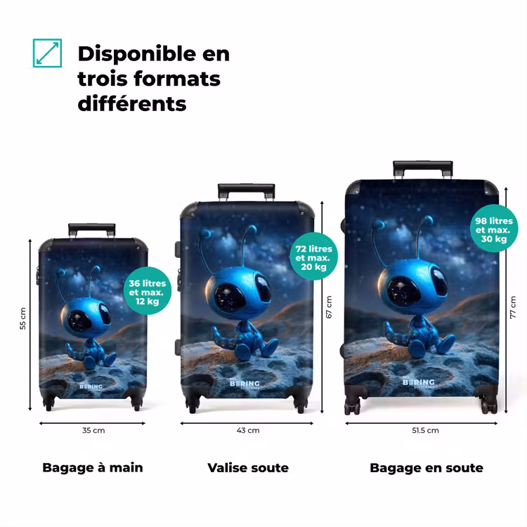 Valise - Petit extraterrestre bleu regardant la Voie lactée — 3