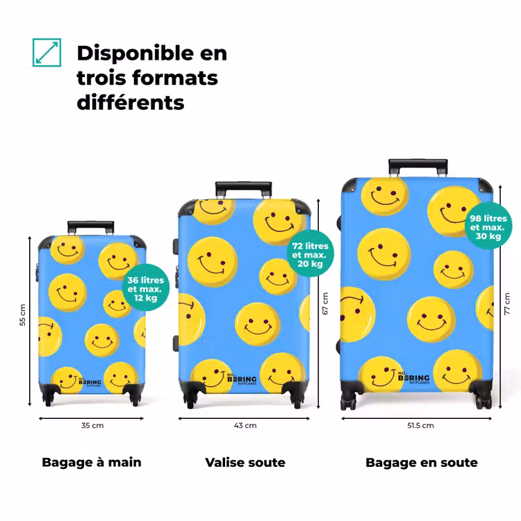 Valise - Smiley sur fond bleu — 3