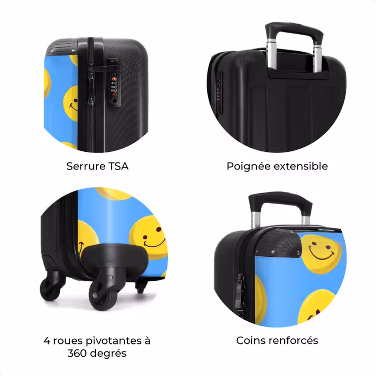 Valise - Smiley sur fond bleu — 8