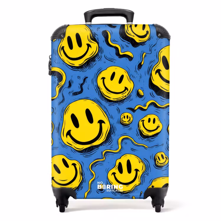 Valise - Smoking jaune sur fond bleu — 1