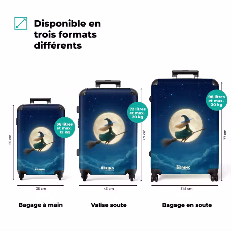 Valise - Sorcière sur un balai dans la nuit — 3
