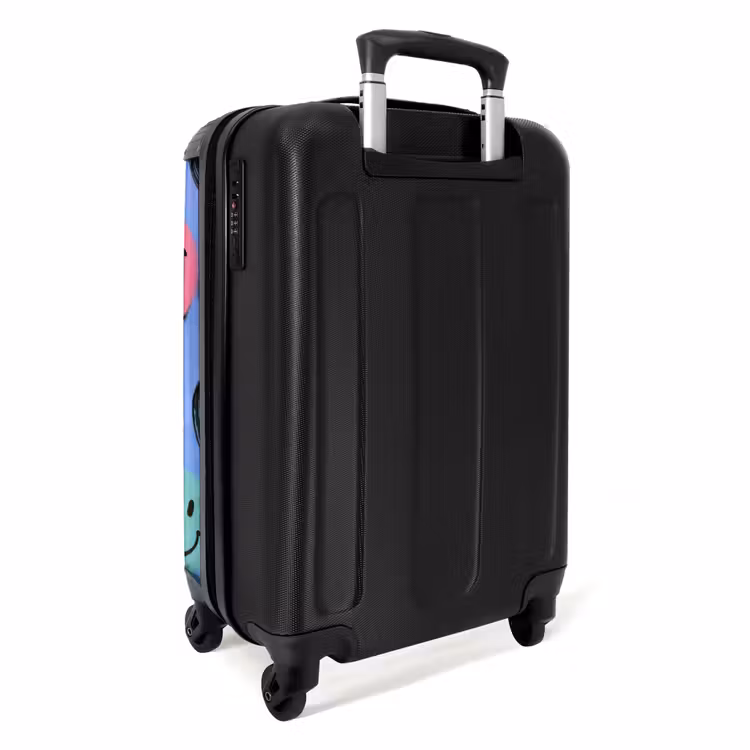 Valise - Visages souriants colorés sur fond bleu — 4