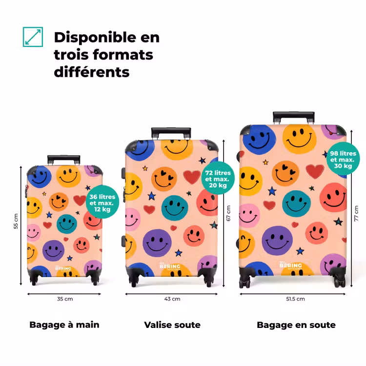 Valise - Motif de smileys colorés — 3