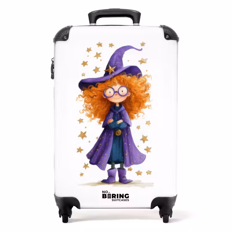 Valise - Sorcière magique aux boucles orange et à la cape violette — 1