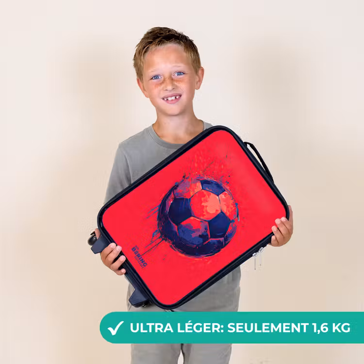 Valise enfant - Football - Peinture - Bleu - Rouge — 2