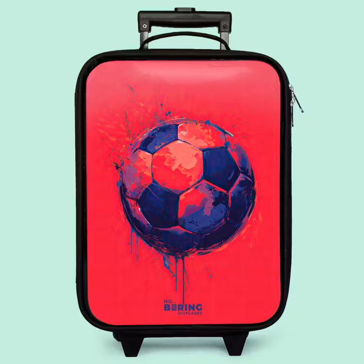 Valise enfant - Football - Peinture - Bleu - Rouge — 3