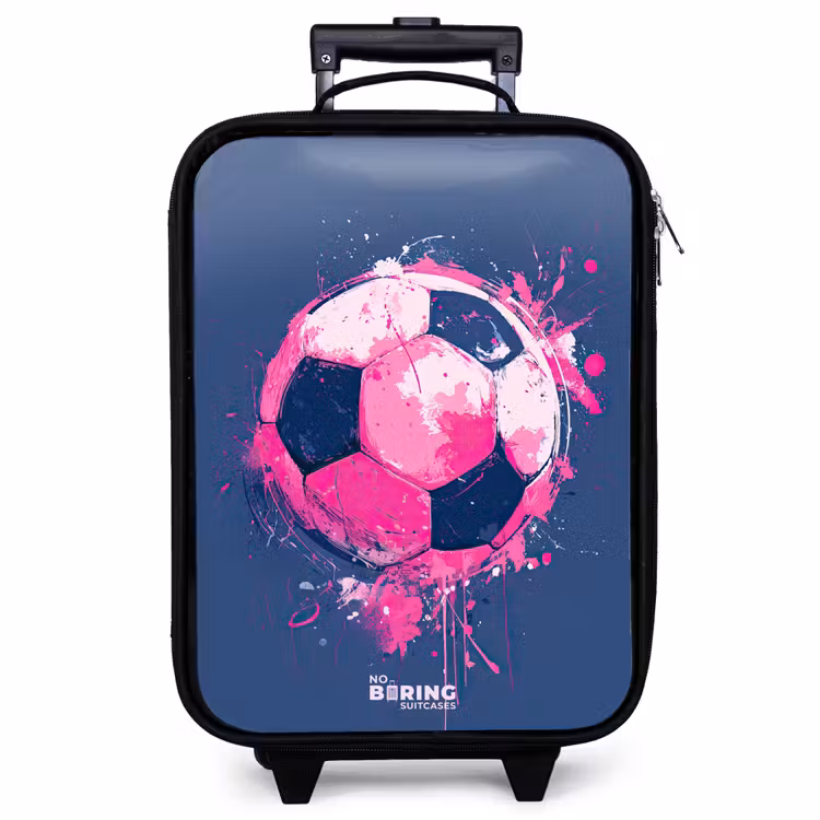 Valise enfant - Football - Peinture - Rose - Bleu — 1