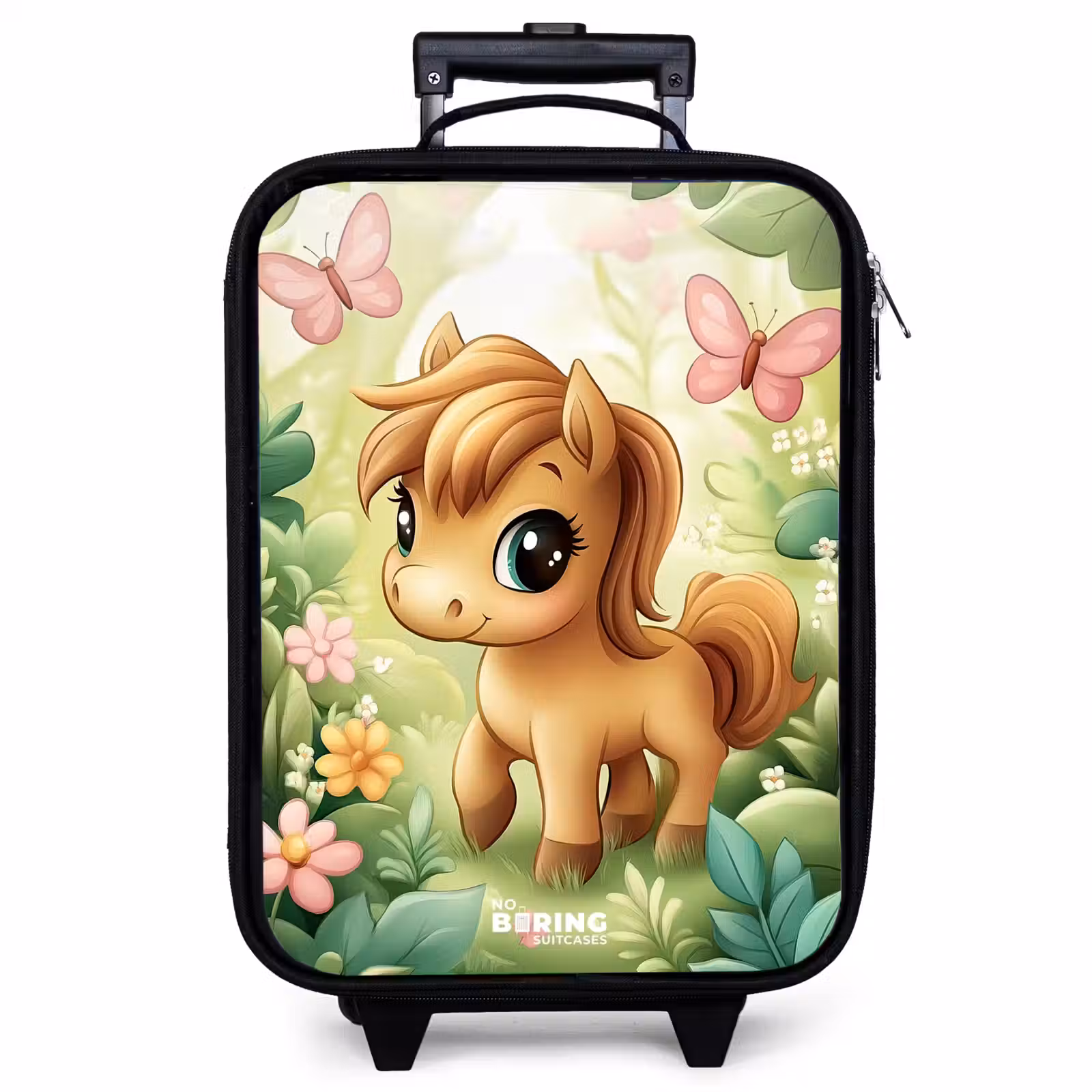 Valise enfant - Cheval - Fleurs - Papillons — 1