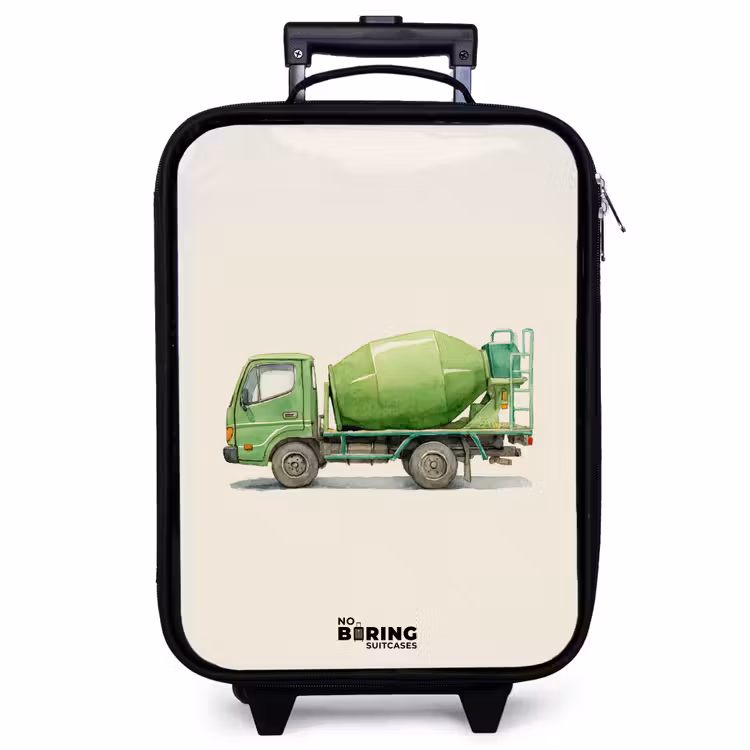 Valise enfant - Bétonnière - Signée - Verte — 1