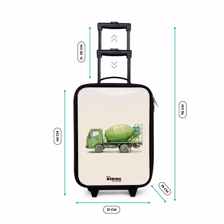 Valise enfant - Bétonnière - Signée - Verte — 7
