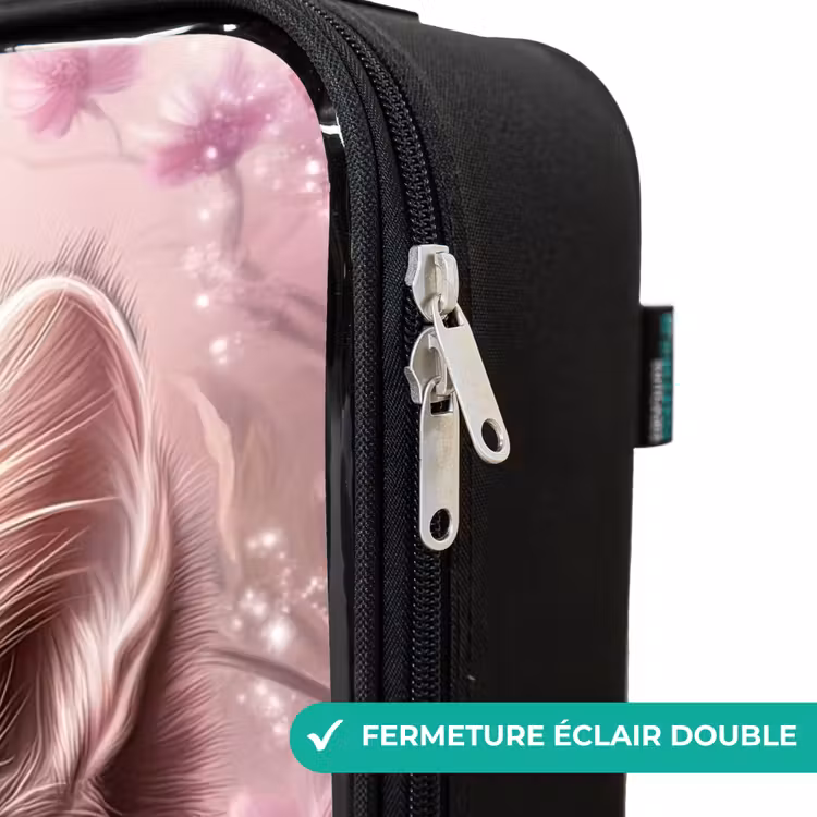 Valise enfant - Chat - Mauve - Papillons - Fleurs — 6