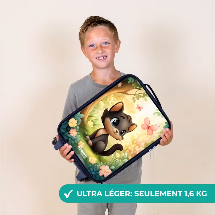 Valise enfant - Chat - Papillon - Fleurs — 2