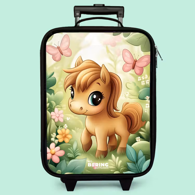 Valise enfant - Cheval - Fleurs - Papillons — 3