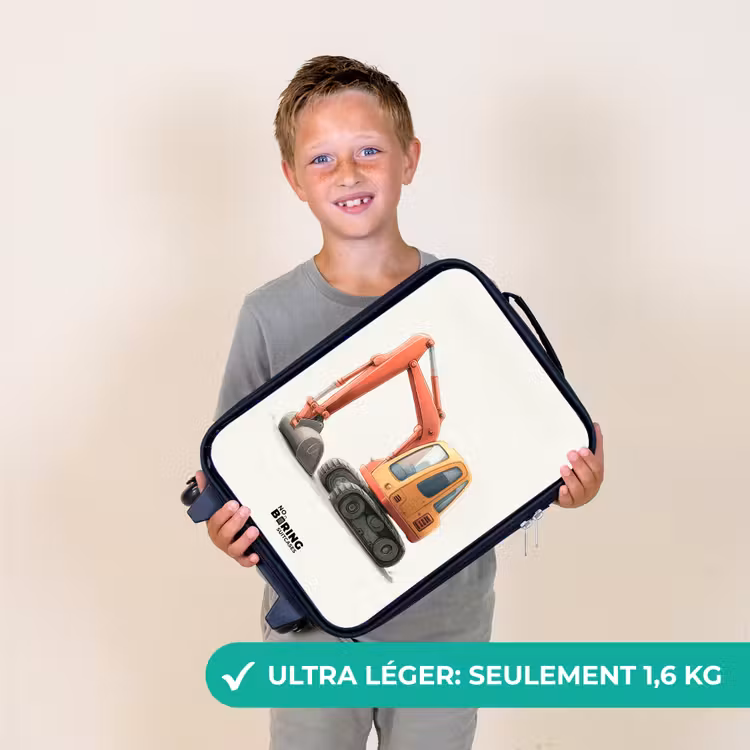 Valise enfant - Excavateur - Signé - Orange — 2