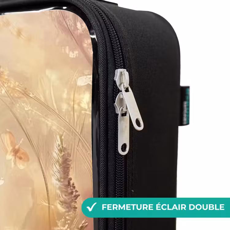 Valise enfant - Fleurs - Marron - Lapin - Papillon — 6