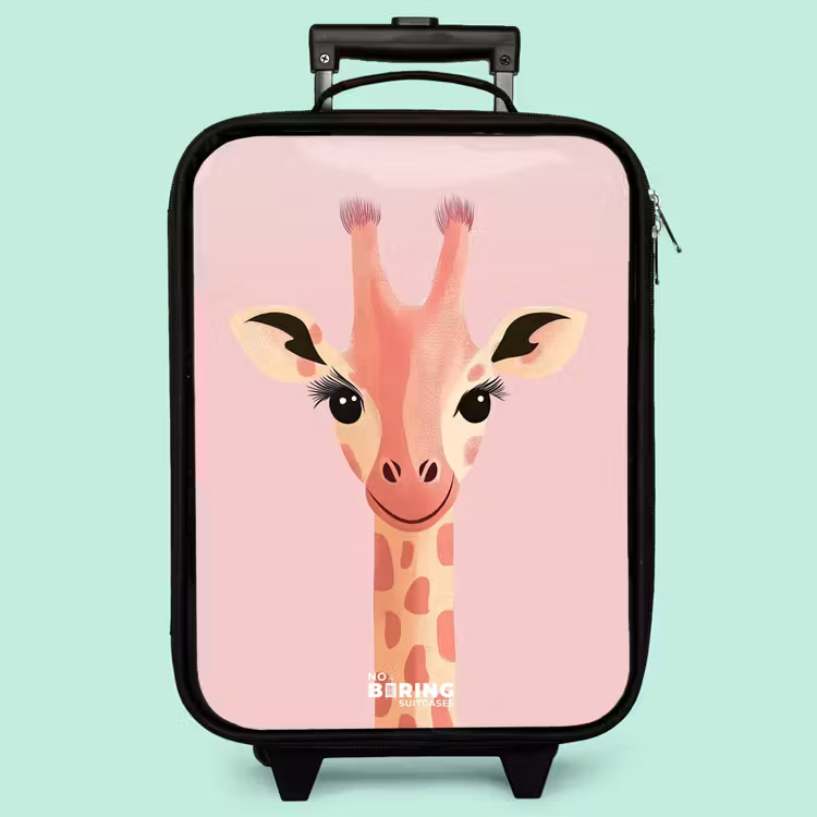 Valise enfant - Girafe - Cils - Minimaliste - Rose — 3