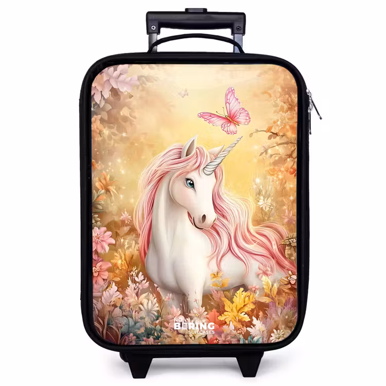 Valise enfant - Licorne - Papillon - Rose - Crinière — 1