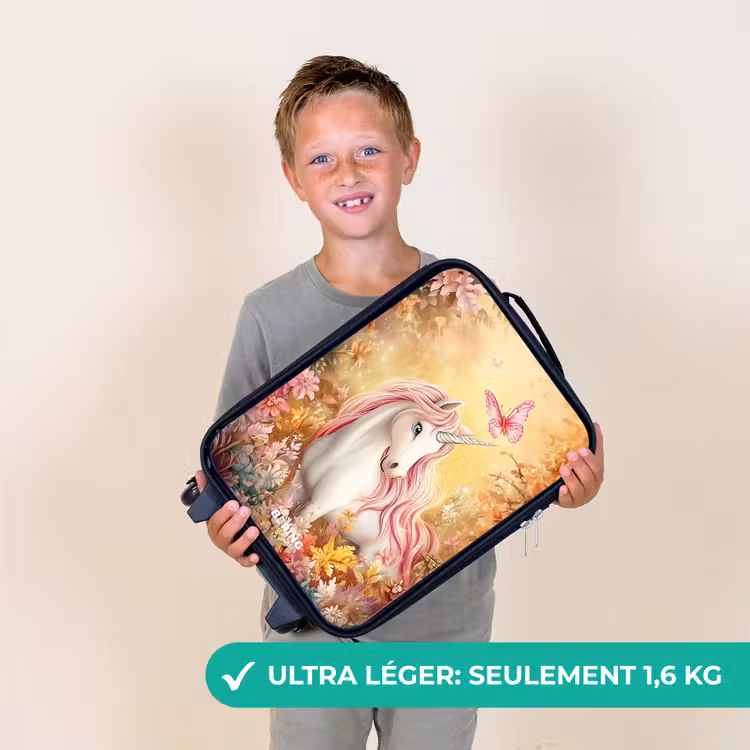 Valise enfant - Licorne - Papillon - Rose - Crinière — 2