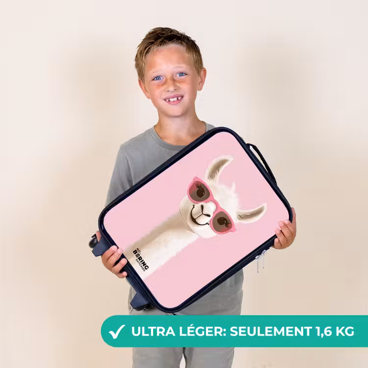 Valise enfant - Llama - Blanc - Lunettes de soleil - Cils — 2