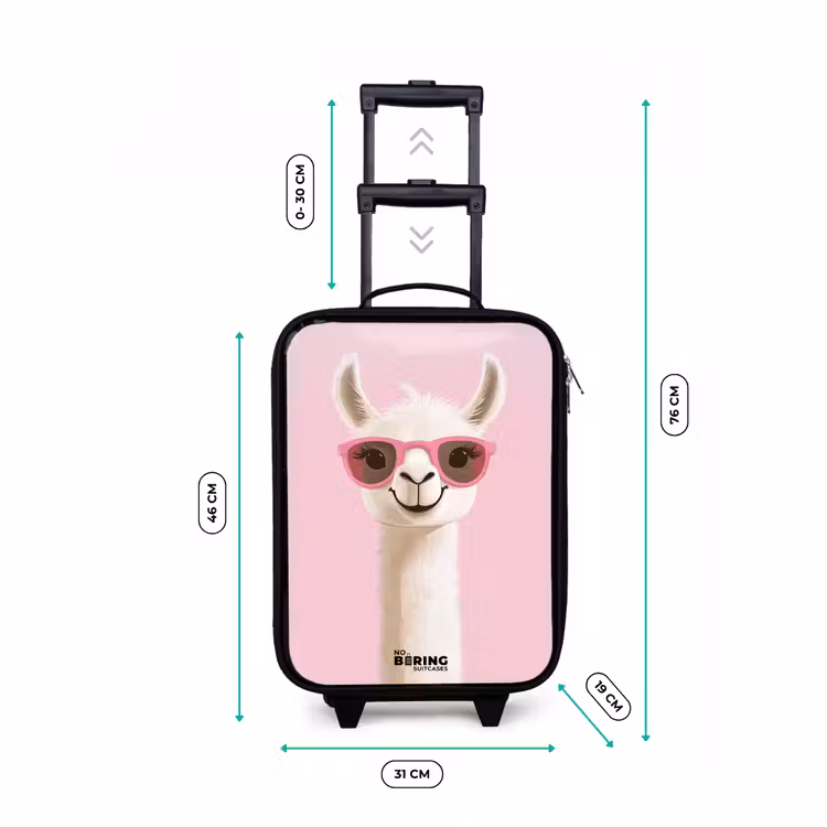 Valise enfant - Llama - Blanc - Lunettes de soleil - Cils — 7