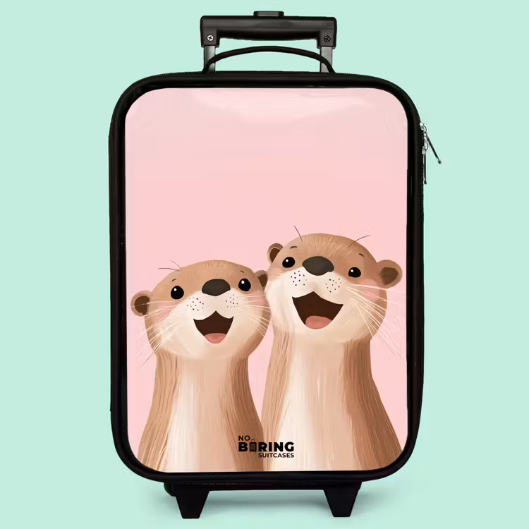Valise enfant - Loutre - Sourire - Rose - Illustration — 3