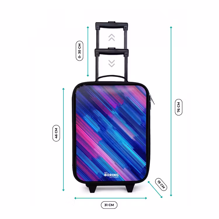 Valise enfant - Néon - Rayures - Abstrait - Bleu - Rose — 7