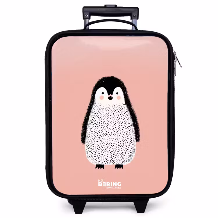 Valise enfant - Pingouin - Points - Rose - Minimaliste — 1