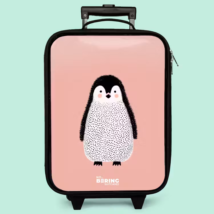 Valise enfant - Pingouin - Points - Rose - Minimaliste — 3