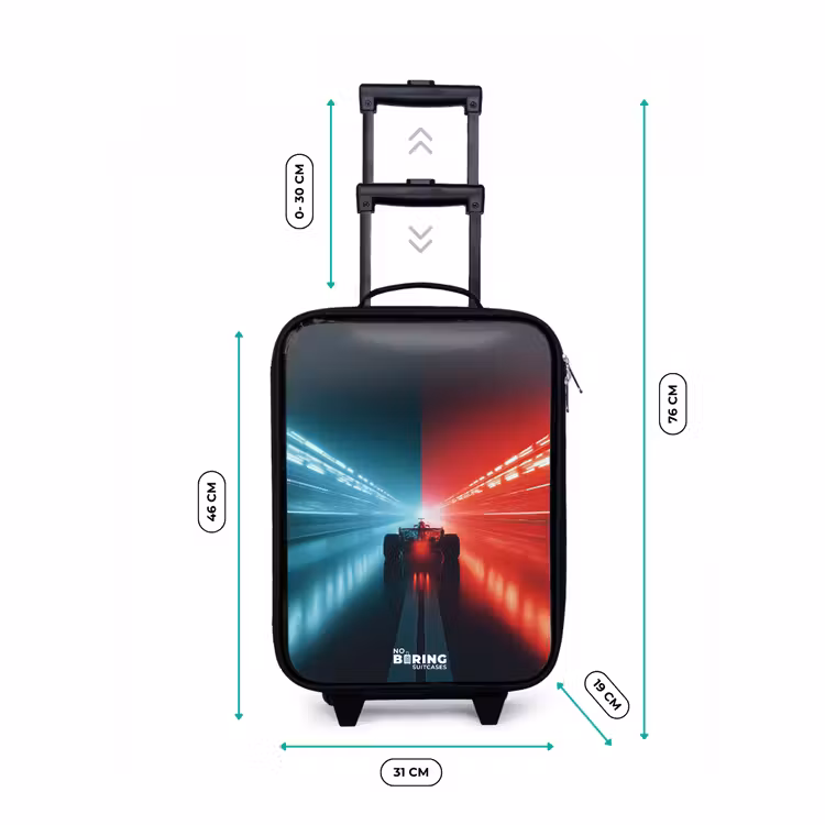 Valise enfant - Piste - Voiture de course - Néon - Rouge — 7