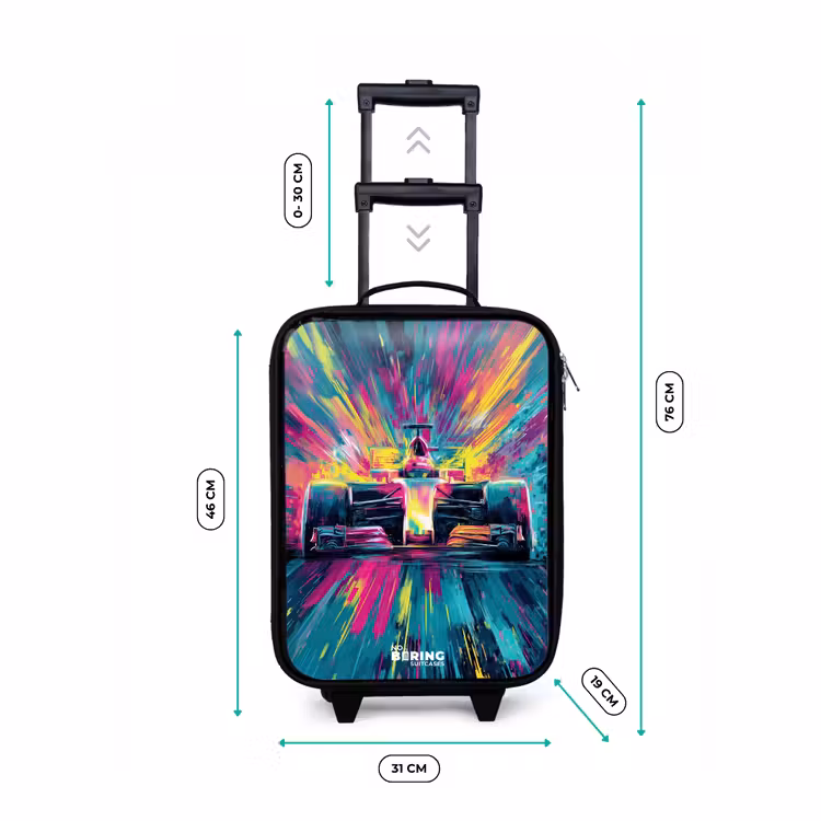 Valise enfant - Voiture de course - Explosion - Colorée - Abstraite — 7
