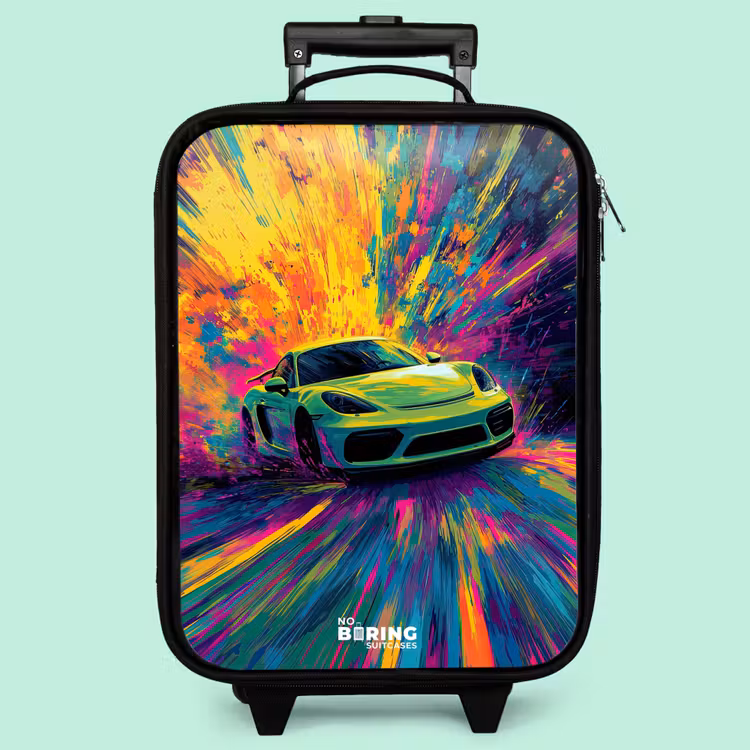 Valise enfant - Voiture de sport - Explosion - Coloré - Rayures de peinture — 3