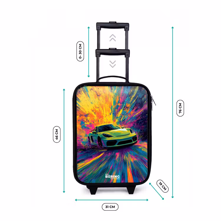 Valise enfant - Voiture de sport - Explosion - Coloré - Rayures de peinture — 7