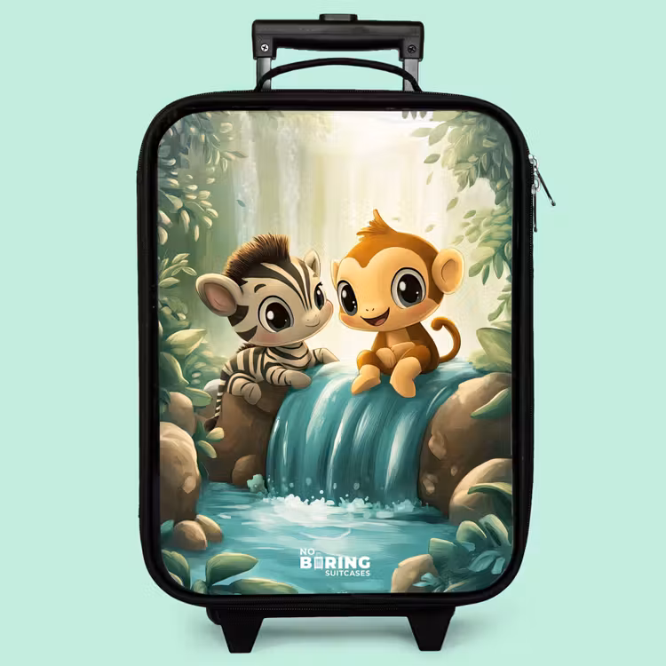 Valise enfant - Zèbre - Singe - Cascade - Rochers — 3