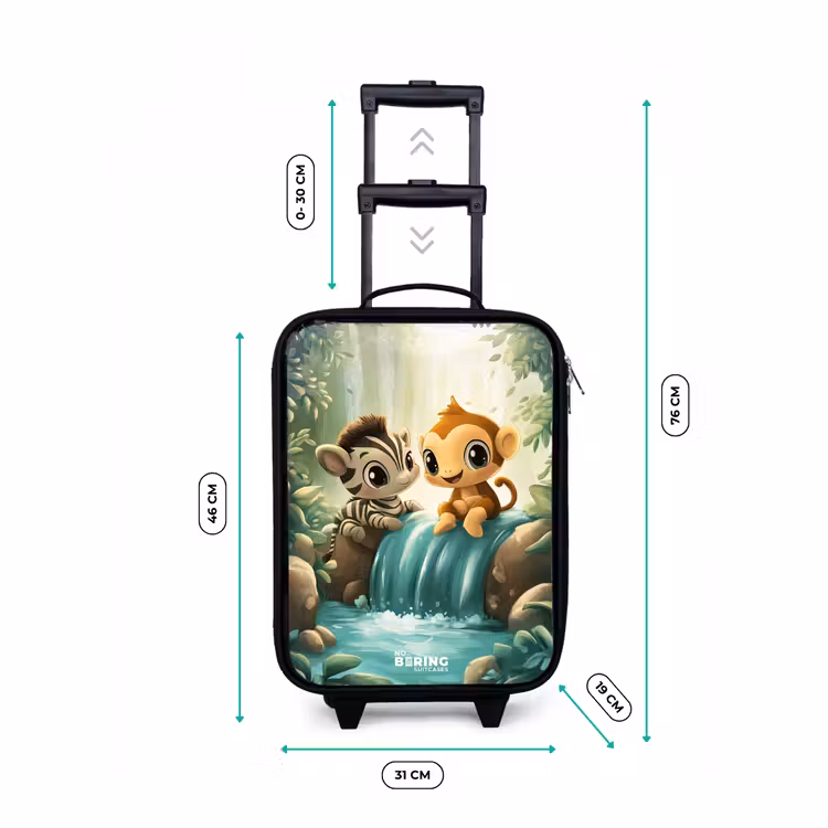 Valise enfant - Zèbre - Singe - Cascade - Rochers — 7