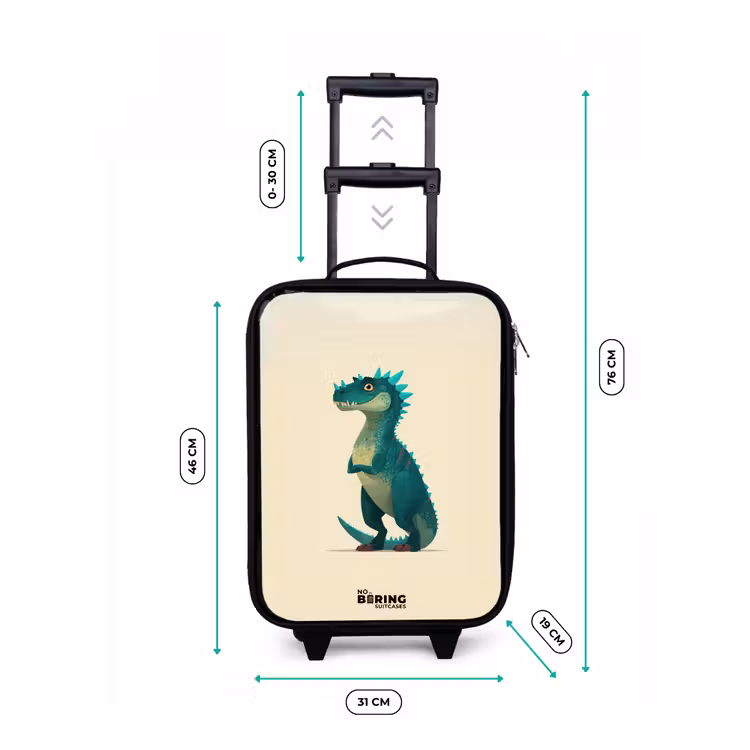Valise enfant - Dino - Animal - Bleu - Vert — 6