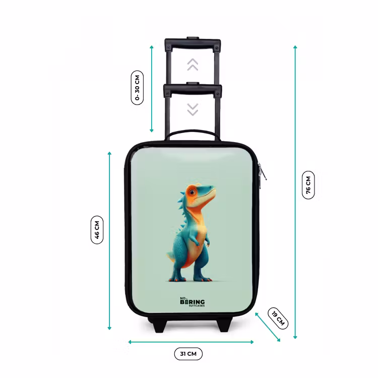 Valise enfant - Dino - Animal - Vert - Orange — 6
