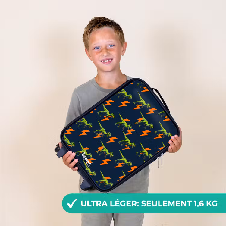 Valise enfant - Dinos - Foudre - Animaux - Bleu — 2