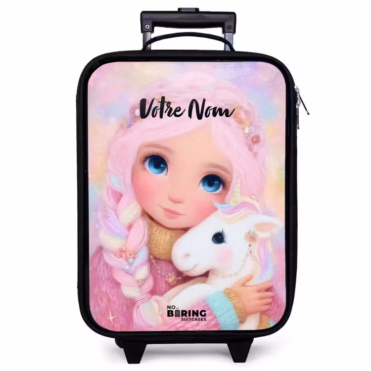 Valise enfant - Fille - Licorne - Rose — 1