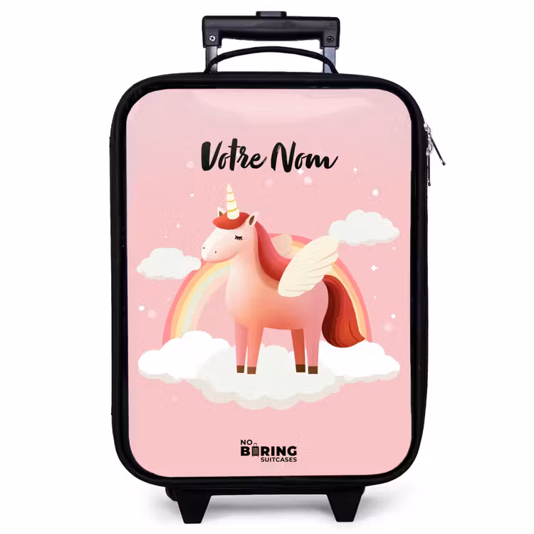 Valise enfant - Licorne - Ailes - Rose - Arc-en-ciel — 1