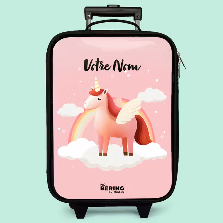 Valise enfant - Licorne - Ailes - Rose - Arc-en-ciel — 3