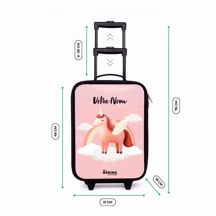 Valise enfant - Licorne - Ailes - Rose - Arc-en-ciel — 7