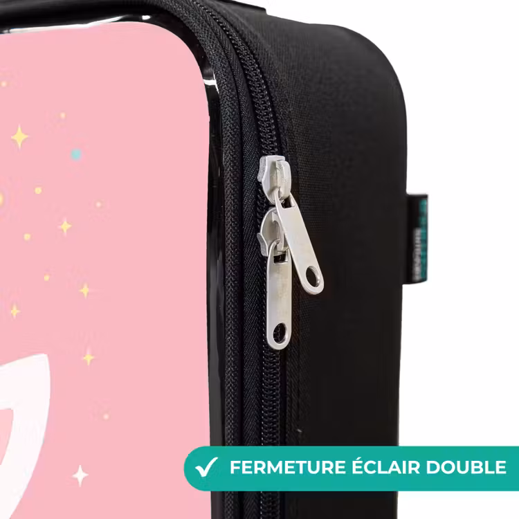 Valise enfant - Licorne - Fleurs - Rose — 6
